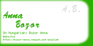 anna bozor business card